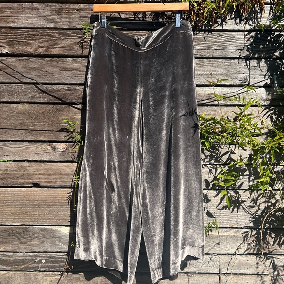 Madewell Taupe Velvet Pull-On Crop Pant - Size L - Picture 1 of 7